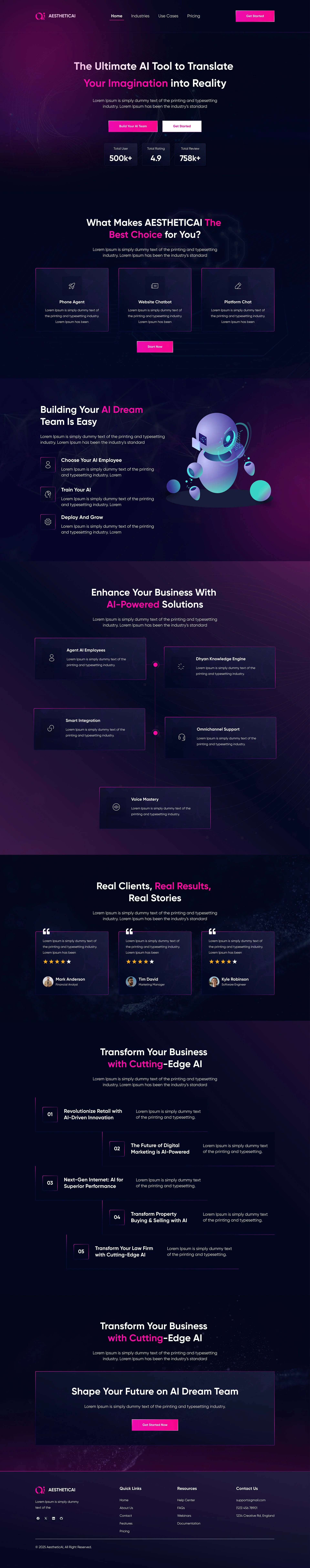 Landing Page 3D Design
